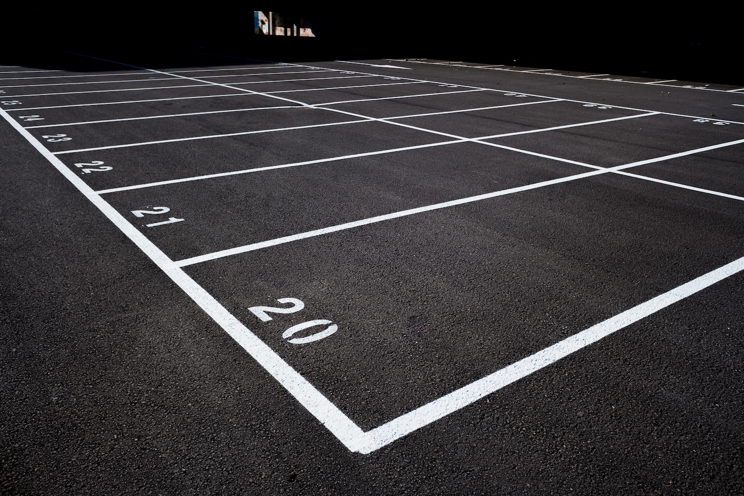 parking lot with numbered bays parking lot with numbered bays